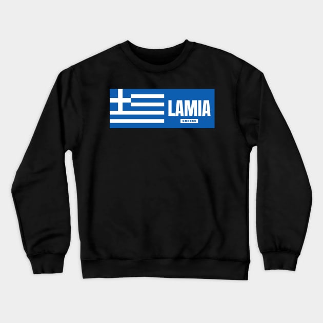 Lamia City with Greek Flag Crewneck Sweatshirt by aybe7elf